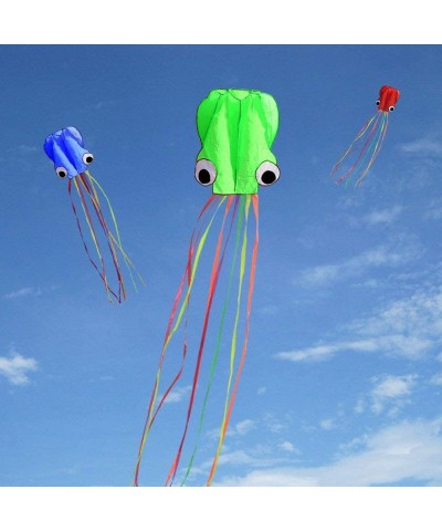 Pack 3 Colors Beautiful Large Easy Flyer Kite for Kids-Software Octopus-It's Big! 31 Inches Wide with Long Tail 157 Inches Lo...