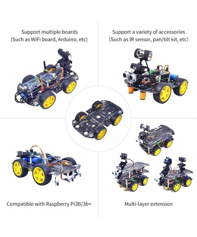 Robot Kit 4WD Robot Car Smart Chassis Kit with 4 TT Motor for UNO R3/Mega 2560/Raspberry Pi/Jetson Nano Smart Robot Car Chass...