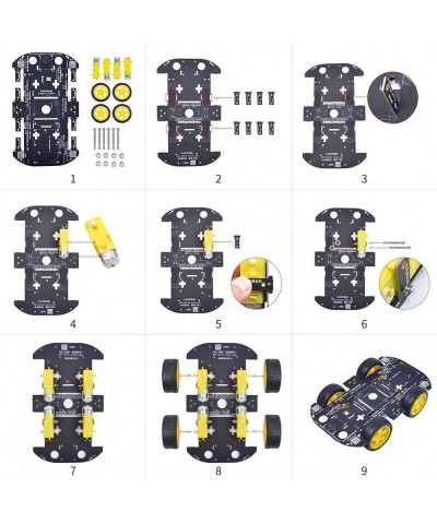 Robot Kit 4WD Robot Car Smart Chassis Kit with 4 TT Motor for UNO R3/Mega 2560/Raspberry Pi/Jetson Nano Smart Robot Car Chass...