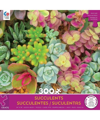 Succulents - Bright Succulents - Oversized 300 Piece Jigsaw Puzzle $21.15 Jigsaw Puzzles