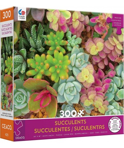 Succulents - Bright Succulents - Oversized 300 Piece Jigsaw Puzzle $21.15 Jigsaw Puzzles