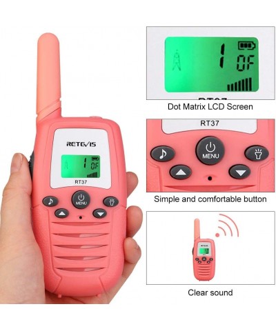 RT37 Walkie Talkies for Kids Gifts for 6-12 Year Old Girls Boys Long Range Toy for Girls 22CH with LCD Backlit Flashlight Cam...