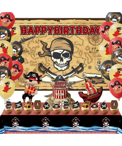 Pirate Party Decorations Pirate Birthday Party Supplies Pirate Themed Party Decorations Include Pirate Themed Backdrop Tablec...