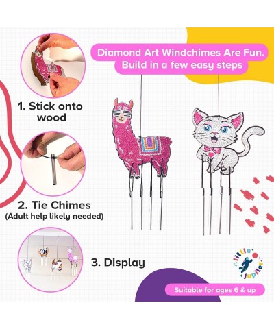 5D Diamond Painting DIY Wind Chimes for Kids - Diamond Art Stickers & Wood Craft Kit w/ Diamond Art for Children Ages 6 - 7 -...