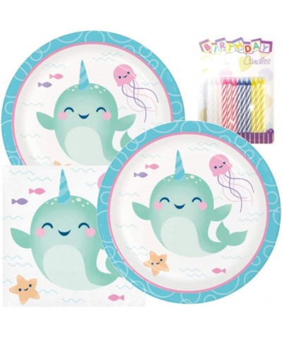 Narwhal Party Birthday Party Pack – Includes 7” Paper Plates & Beverage Napkins Plus 24 Birthday Candles – Serves 16 $28.78 K...