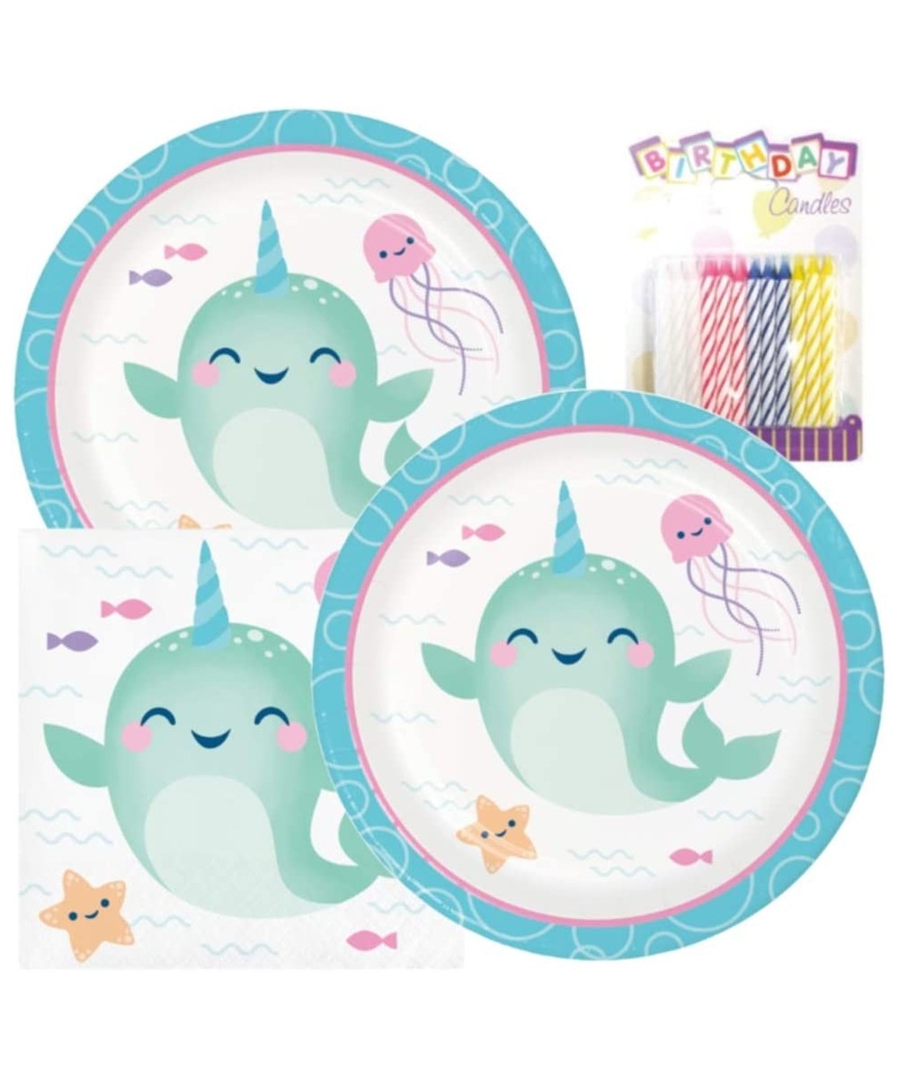 Narwhal Party Birthday Party Pack – Includes 7” Paper Plates & Beverage Napkins Plus 24 Birthday Candles – Serves 16 $28.78 K...