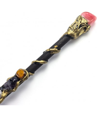 Fine Handcrafted Crystal Magic Wand Red Crystal White Crystal Gemstone Magic Wand Cosplay Magic Wand for Witches and Wizards ...