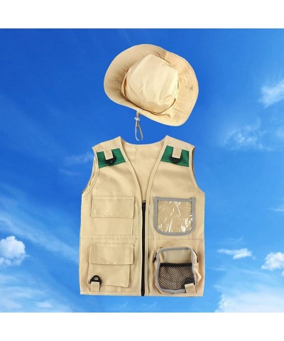 Adventure Kit Cargo Vest & Hat Set for Boys Girls Costume Hiking Outdoor Explorer Role Play Backyard Pretend Play Gift for 4-...