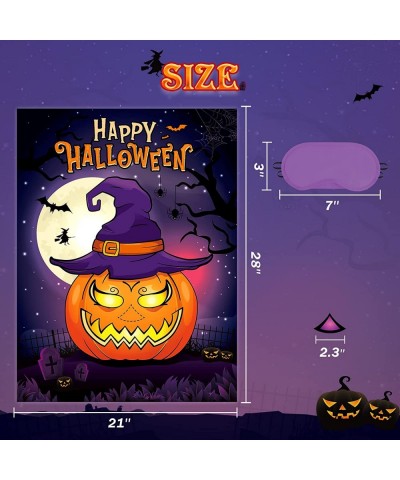 Pin the Nose on the Pumpkin - Halloween Party Games for Kids 28'' x 21'' Pumpkin Game Poster with 24 PCS Nose Stickers Blindf...