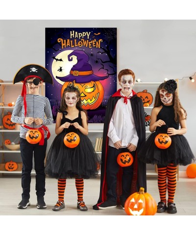 Pin the Nose on the Pumpkin - Halloween Party Games for Kids 28'' x 21'' Pumpkin Game Poster with 24 PCS Nose Stickers Blindf...