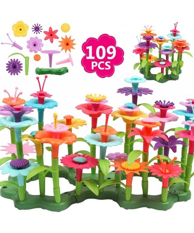 Flower Garden Building Toys for Girls 109 PCS Pretend Garden Toy Playset Gift DIY Bouquet Stacking Activity Educational Game ...