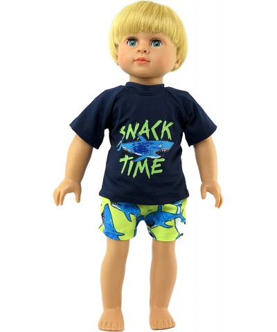 Boy’s Shark Snack Time Rash Guard and Swim Trunks Set Made for 18 inch Dolls $23.27 Doll Accessories