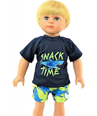 Boy’s Shark Snack Time Rash Guard and Swim Trunks Set Made for 18 inch Dolls $23.27 Doll Accessories