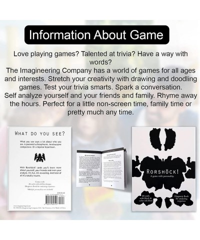 RORSHOCK Personality Testing Card Game | What Do You See? | Smartest Response Checking Trivia Game with Ink Blot Cards & a Di...