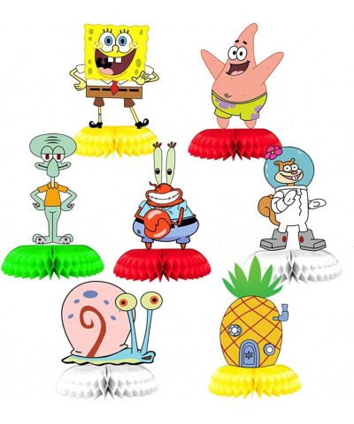 7PCS Clipart for Spongebob Birthday Party Table Decoration Honeycomb Centerpiece for Spongebob Birthday Party Favor $31.81 Ki...