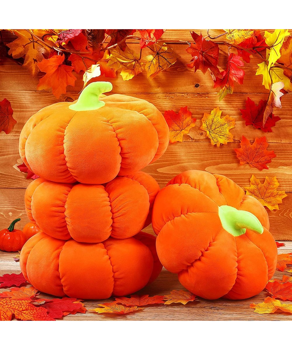 4 Pieces Stuffed Pumpkin Fluffy Pumpkin Plush Toy Thanksgiving Halloween Pumpkins Decorative Couch Throw Pillow Pumpkin Toys ...