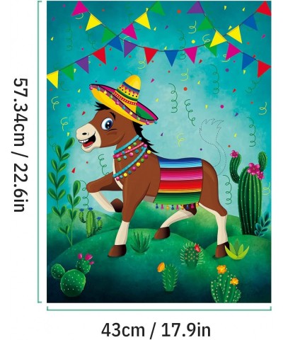 Pin The Tail On The Donkey Party Game Mexican Donkey Game Poster Come Extra with Donkey Tail and Eye Masks for Donkey Party F...