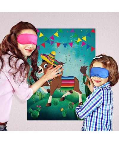 Pin The Tail On The Donkey Party Game Mexican Donkey Game Poster Come Extra with Donkey Tail and Eye Masks for Donkey Party F...