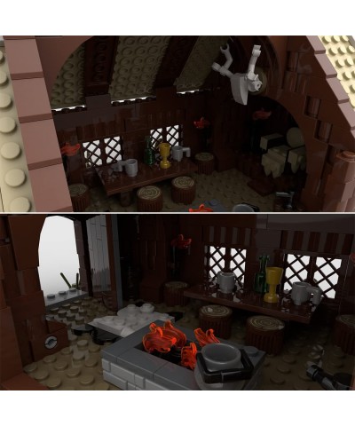 Medieval Series The Vikings Mead Hall Bricks Model Creative Construction Collection Building Toy Compatible with Lego MOC Des...