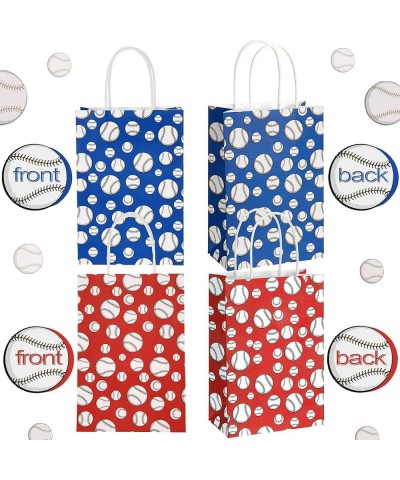 18 Pieces Baseball Party Bags Baseball Party Favor Bags with Handles Baseball Treat Candy Gift Bag Red and Blue Sport Theme G...