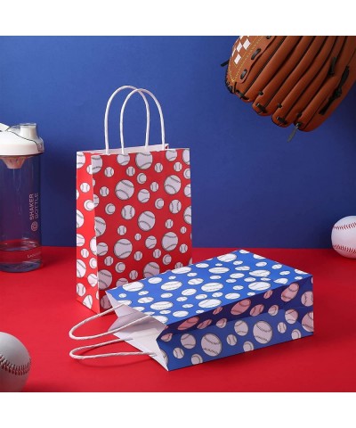 18 Pieces Baseball Party Bags Baseball Party Favor Bags with Handles Baseball Treat Candy Gift Bag Red and Blue Sport Theme G...