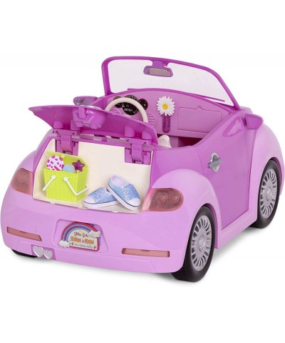 – Purple Convertible Car & 14-inch Poseable Doll Candice – Rolling Wheels Opening Doors Trunk & Interior Storage – Toys Cloth...