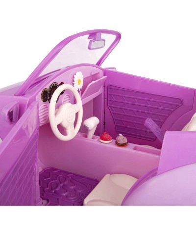 – Purple Convertible Car & 14-inch Poseable Doll Candice – Rolling Wheels Opening Doors Trunk & Interior Storage – Toys Cloth...