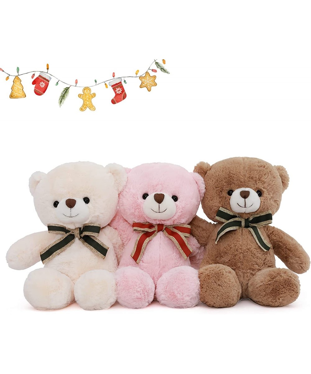 Teddy Bear Stuffed Animals 3 Packs Bulk Teddy Bears Plush Toy Soft Plush Teddy with Bow Tie in 3 Colors Bulk Teddy Bears Gift...