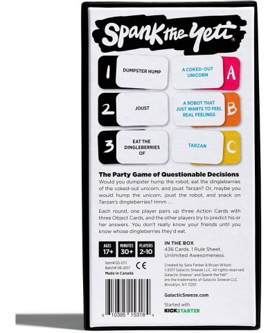 Spank The Yeti: The Party Game of Questionable Decisions (NSFW Adult Party Game) $22.05 Card Games