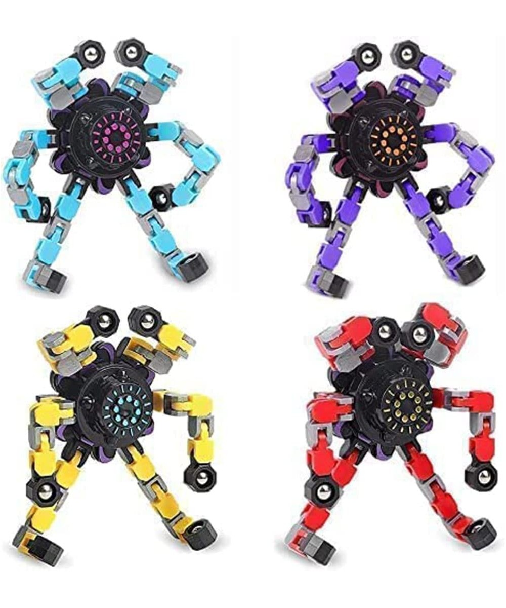 4PCS Fidget Spinner Transformable Chain Robot Toy DIY Deformation Robot Deformed Mechanical Spiral Twister Fingertip Decompre...