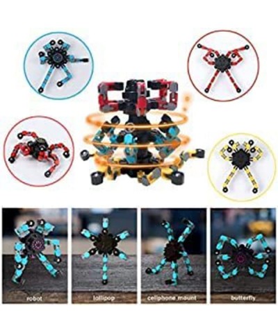 4PCS Fidget Spinner Transformable Chain Robot Toy DIY Deformation Robot Deformed Mechanical Spiral Twister Fingertip Decompre...