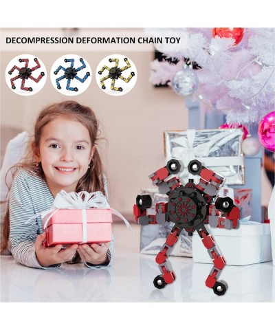 4PCS Fidget Spinner Transformable Chain Robot Toy DIY Deformation Robot Deformed Mechanical Spiral Twister Fingertip Decompre...