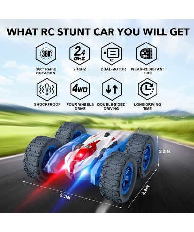 Remote Control Car for Boys RC Cars Stunt Car Kids Toy 360° Flips Double Sided Rotating 4WD 2.4Ghz Sharp Dual-Color Headlight...