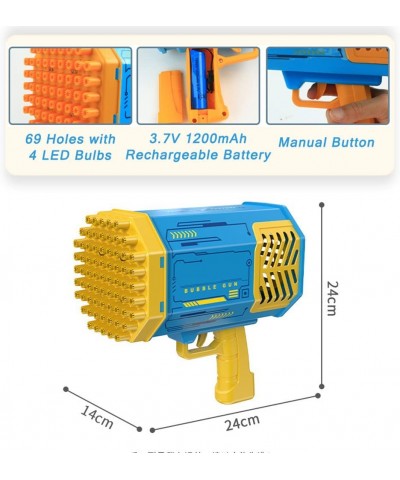 69-Hole Bubble Machine with LED Light | Electric Automatic Bubble Maker for Kids Summer Indoor Outdoor Bubble Blower Bubble M...