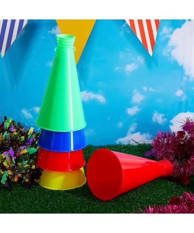 6 Pcs 9 Inch Red Cheer Megaphone Party Accessory Cheer Megaphone Noisemaker Toys Plastic Mini Megaphone for Party Favors Spor...