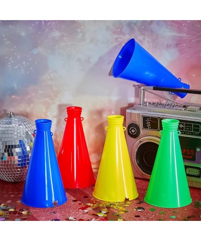 6 Pcs 9 Inch Red Cheer Megaphone Party Accessory Cheer Megaphone Noisemaker Toys Plastic Mini Megaphone for Party Favors Spor...