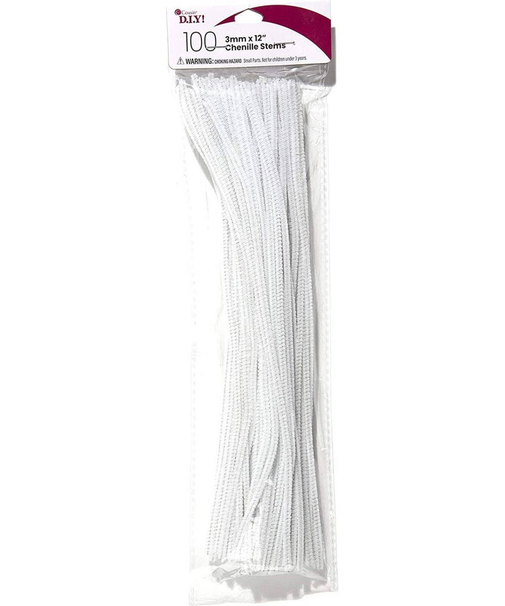 White Chenille Pipe Cleaners 3mm x 12 inch 100 Pack $15.67 Craft Pipe Cleaners