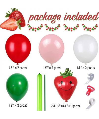 QICIG Strawberry Party Decoration Balloon Garland Set Girl Birthday Party Supplies Strawberry Red Aluminum Foil Balloon Latex...