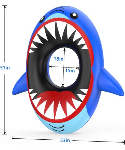 Inflatable Pool Floats Shark Pool Floaties for Adults Kids Teens Kiddie Pool Toys Water Fun Summer Beach Swimming Pool Inflat...