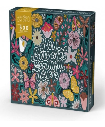 Rare and Beautiful 500 Piece Jigsaw Puzzle - Pretty Flowers Colorful Butterflies and Inspirational Art - Cute and Modern 500 ...