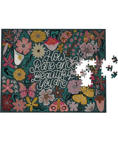 Rare and Beautiful 500 Piece Jigsaw Puzzle - Pretty Flowers Colorful Butterflies and Inspirational Art - Cute and Modern 500 ...