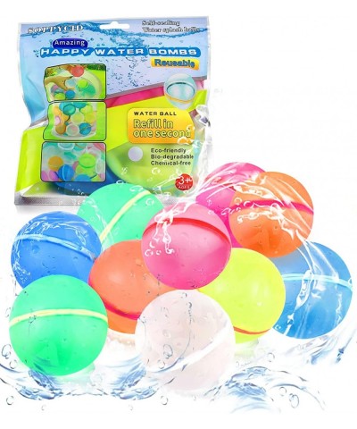 Reusable Water Balloons Self Sealing Quick Fill Latex Free Silicone Magnetic Refillable Water Balloons for Kids Summer Outdoo...