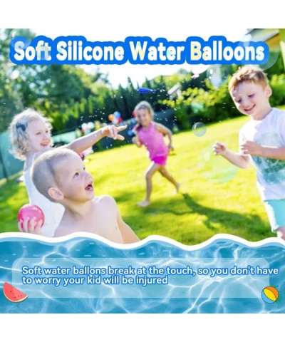 Reusable Water Balloons Self Sealing Quick Fill Latex Free Silicone Magnetic Refillable Water Balloons for Kids Summer Outdoo...