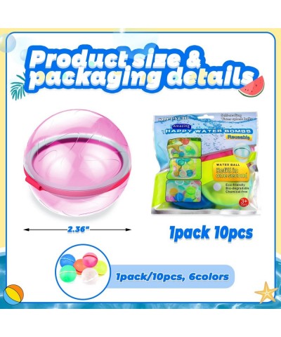 Reusable Water Balloons Self Sealing Quick Fill Latex Free Silicone Magnetic Refillable Water Balloons for Kids Summer Outdoo...