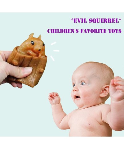 Squirrel Squeeze Toys Evil Squirrel Decompression Squirrel Cup Rubber Fidget Toy Interactive 4Pcs Weird Stress Relief Anxiety...