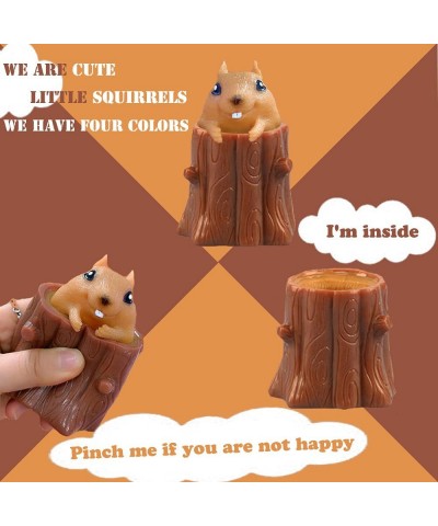 Squirrel Squeeze Toys Evil Squirrel Decompression Squirrel Cup Rubber Fidget Toy Interactive 4Pcs Weird Stress Relief Anxiety...