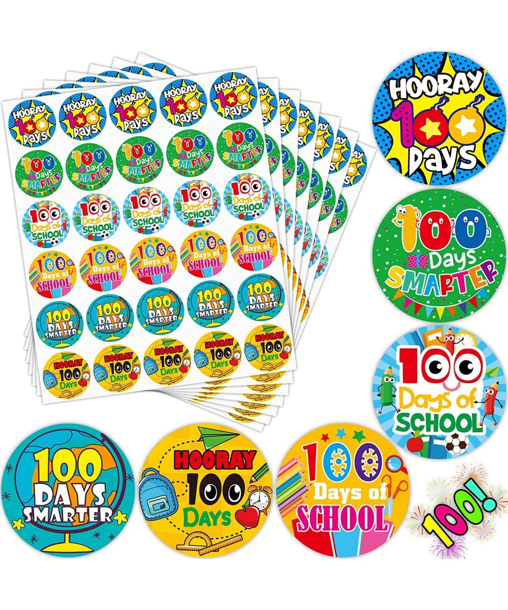 210 Pcs 100 Days of School Stickers Hooray 100 Days & 100th Day Smarter Motivational Stickers for Educational Activities Scho...