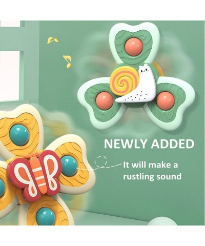 Suction Toys for Baby Suction Cup Spinner Toy 3 Pieces Baby Bath Toys Cartoon Animal Spinning Top Girls Boys Toys with Rustli...