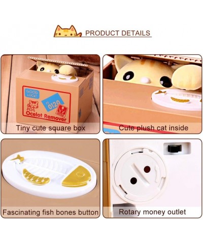 Cat Piggy Bank 4.72 x 4.13 x 3.86 inch Automatic Kitty Stealing Coin Penny Cents Money Collecting Saving Box Gift for Kids Ch...