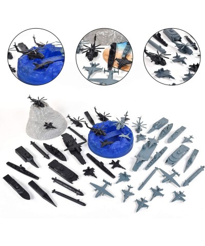 Military Air Force Bucket – 47 Assorted Battleships and Accessories Toy Play Set for Kids Boys and Girls | Plastic Boat and P...